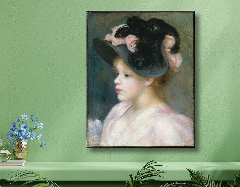 Auguste Renoir : Jeune fille au chapeau rose et noir