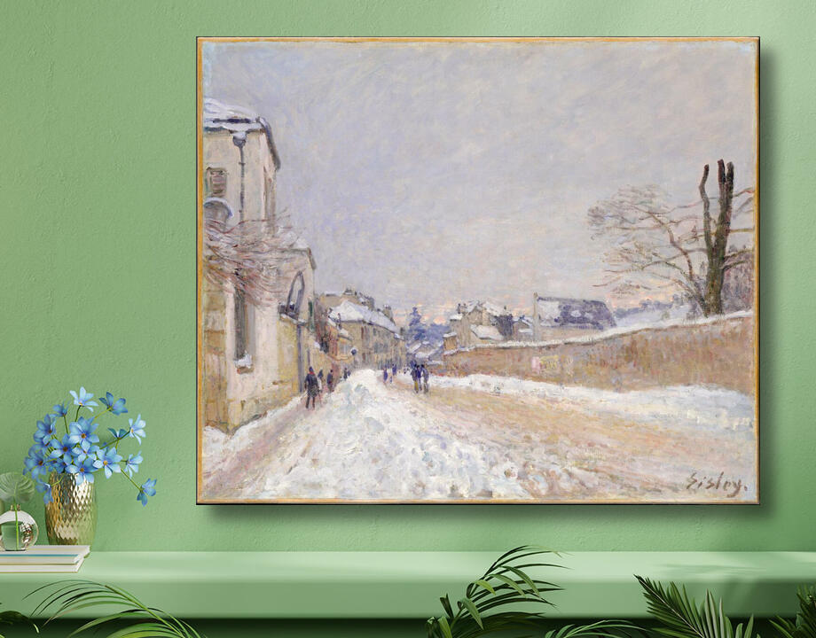 Alfred Sisley : Rue Eugène Moussoir at Moret: Winter