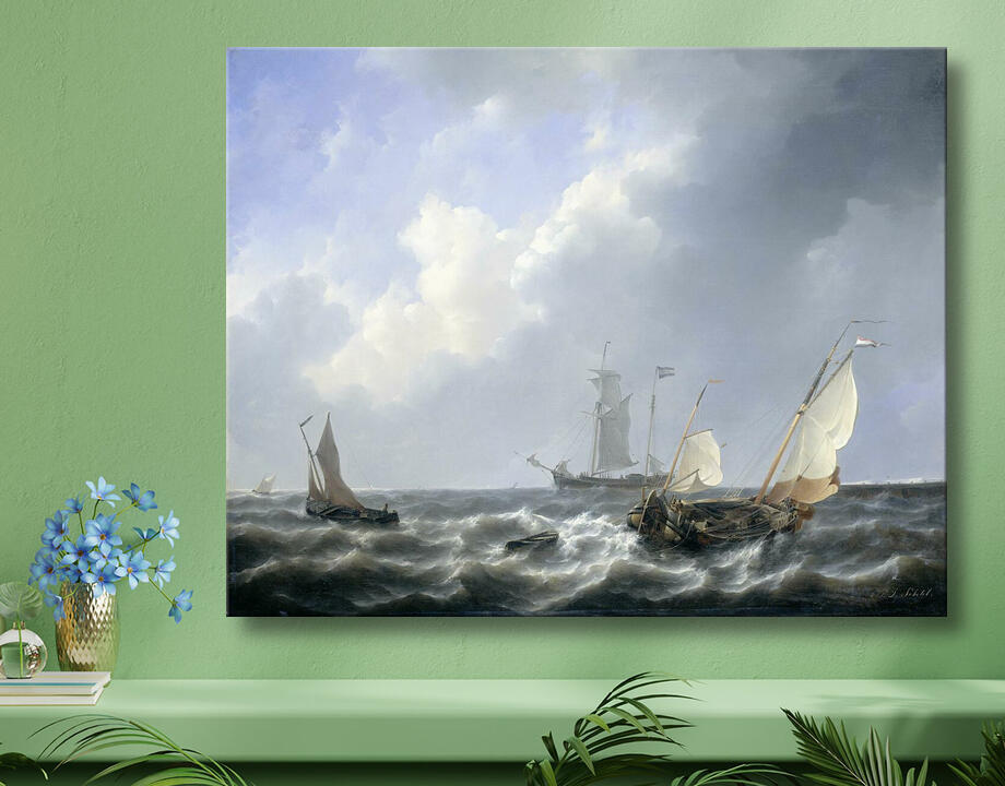 Petrus Johannes Schotel : Paysage marin des eaux zélandaises, près de l'île de Schouwen