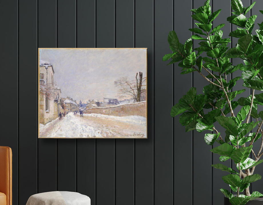 Alfred Sisley : Rue Eugène Moussoir at Moret: Winter