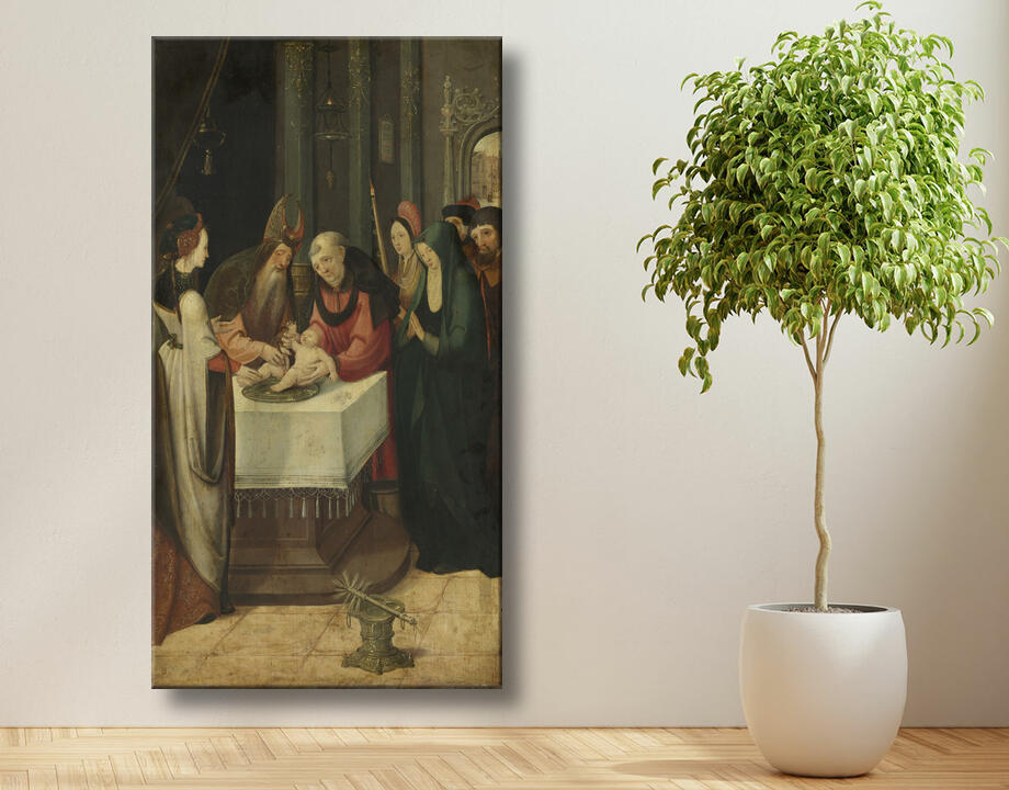 Pseudo Jan Wellens de Cock : La circoncision du Christ, aile gauche d'un retable, au verso est la Vierge d'une scène de l'Annonciation