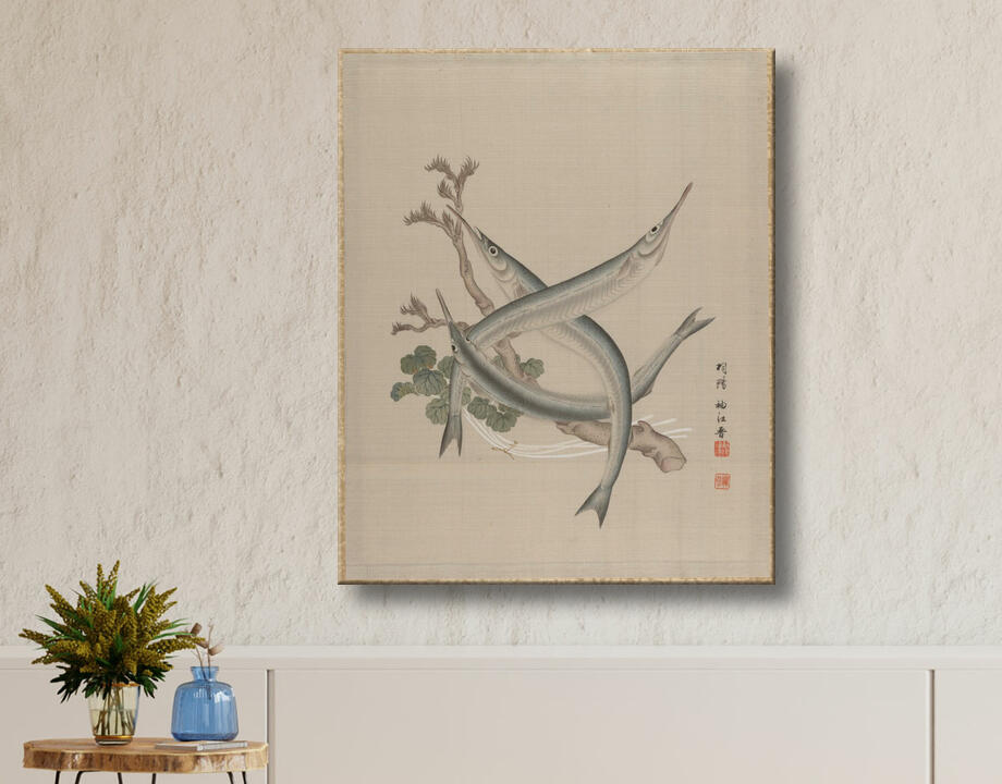 Seki Shūkō : Trois poissons et une branche