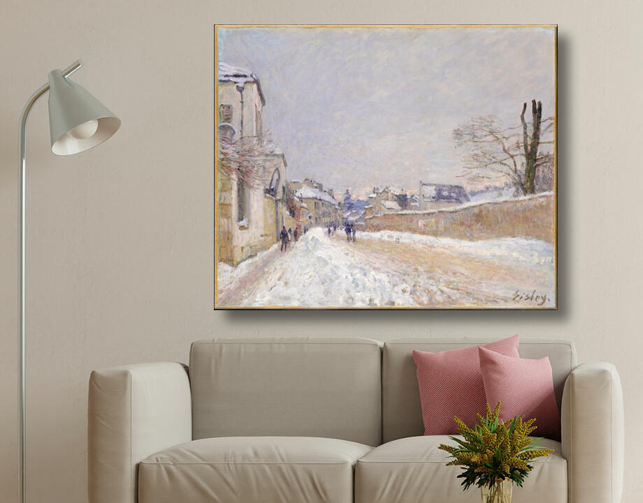 Alfred Sisley : Rue Eugène Moussoir at Moret: Winter