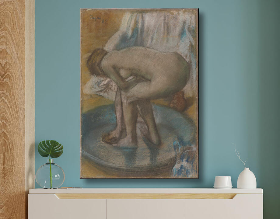 Edgar Degas : Femme se baignant dans une baignoire peu profonde