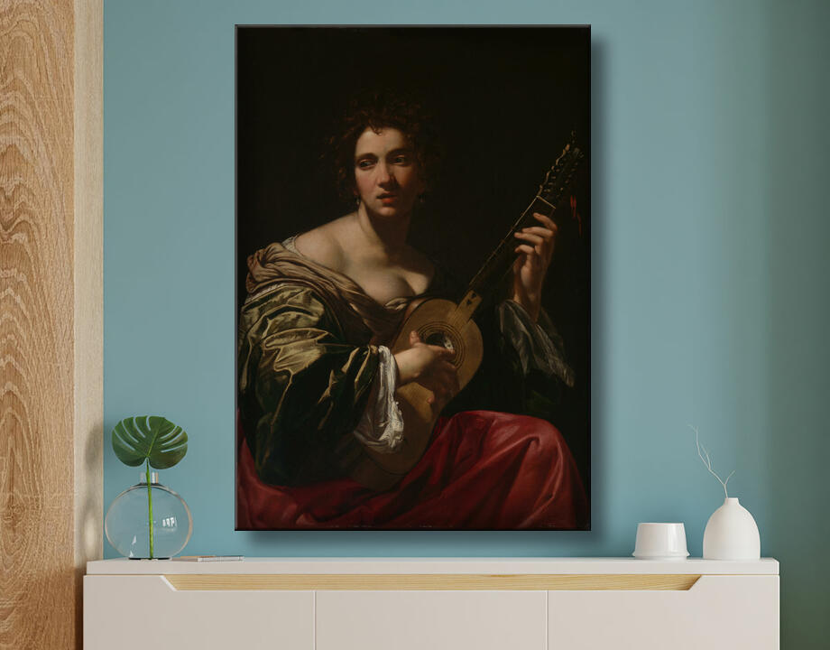 Simon Vouet : Femme jouant de la guitare