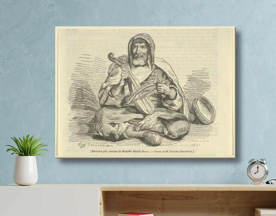 Eugène Delacroix : Musicien juif en costume de Mogador, Maroc, de "Le Magasin Pittoresque"