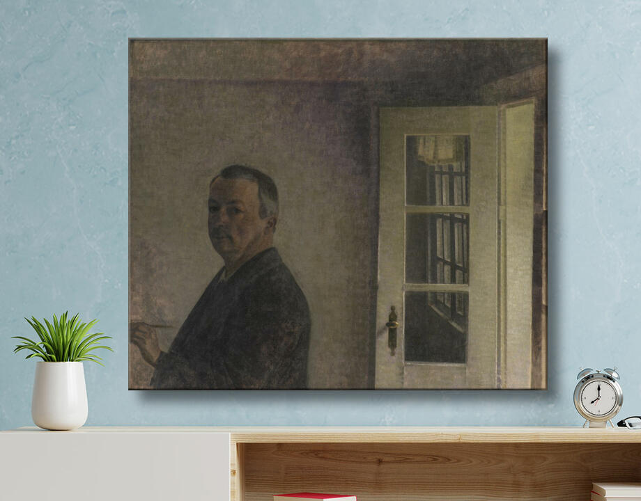 Hammershøi, Vilhelm : Autoportrait. Le Cottage Spurveskjul à Sorgenfri, au nord de Copenhague