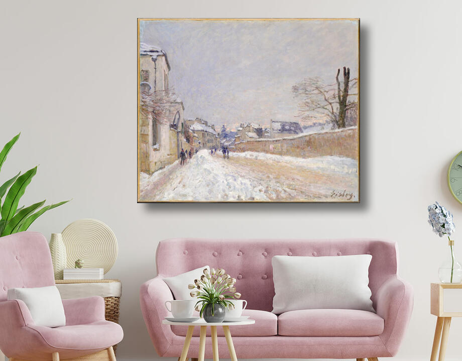 Alfred Sisley : Rue Eugène Moussoir at Moret: Winter
