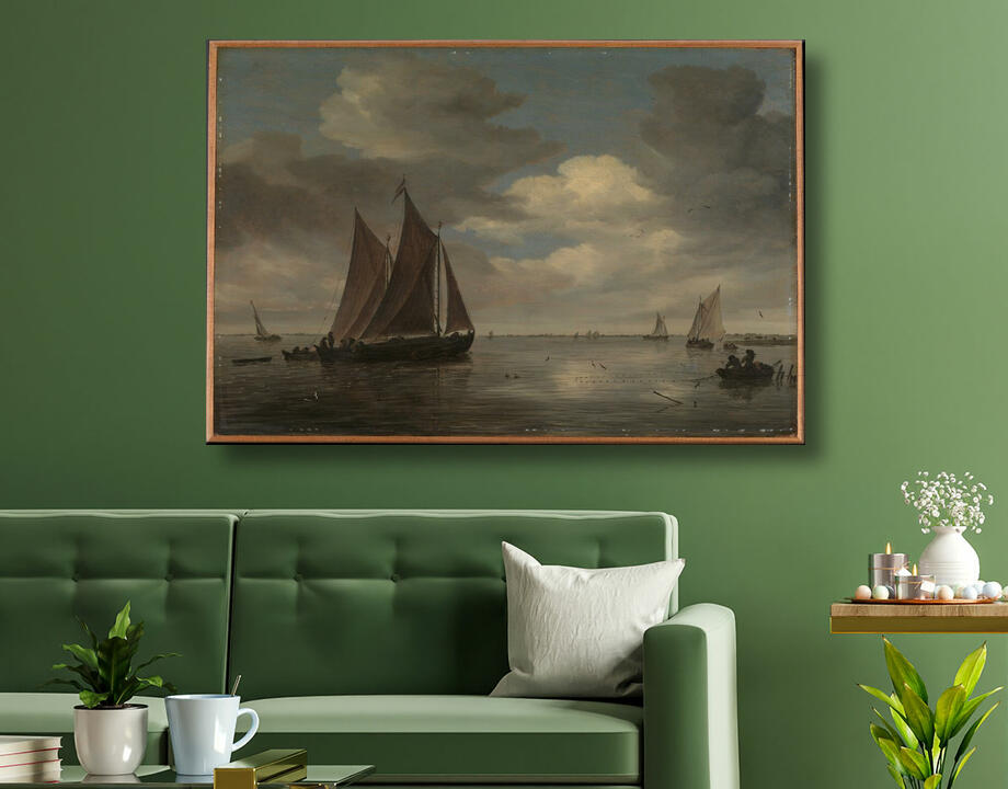 Salomon van Ruysdael : Bateaux de pêche sur une rivière