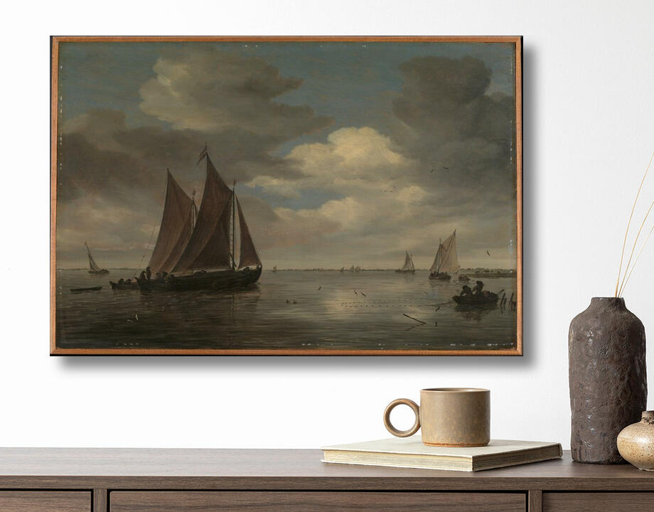 Salomon van Ruysdael : Bateaux de pêche sur une rivière