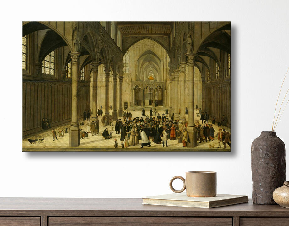 Cornelis van Dalem : Intérieur de l'église avec le Christ prêchant à une congrégation