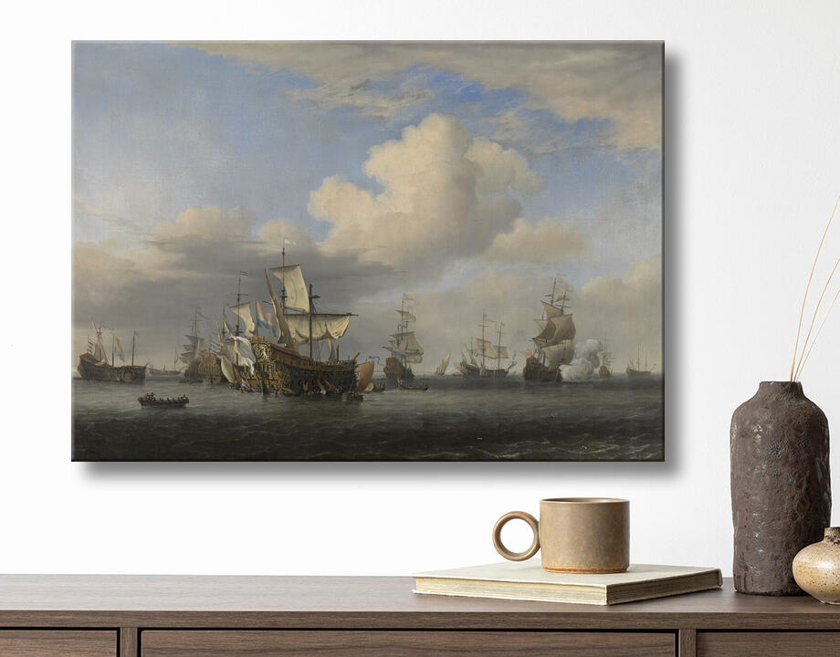 Willem van de Velde (II) : Navires anglais capturés après la bataille de quatre jours
