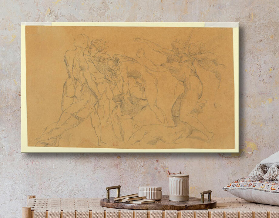 Eugène Delacroix : Scène de bataille avec un prisonnier lié, d