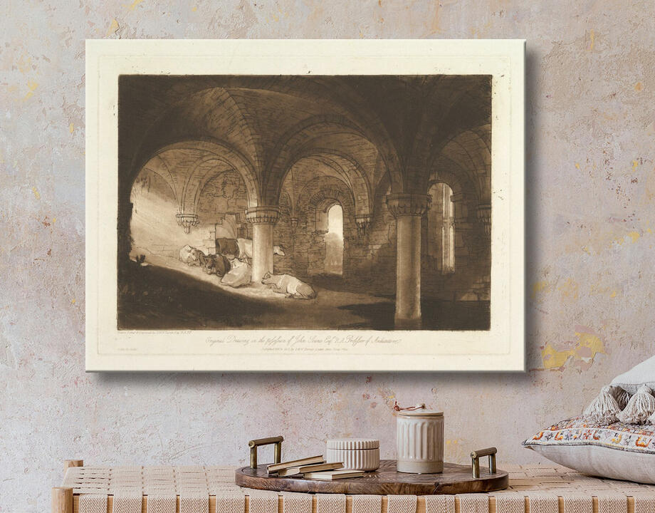 Joseph Mallord William Turner : Crypte de l'abbaye de Kirkstall (Liber Studiorum, partie VIII, planche 39)