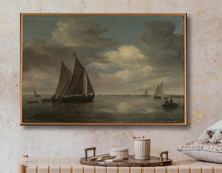 Salomon van Ruysdael : Bateaux de pêche sur une rivière