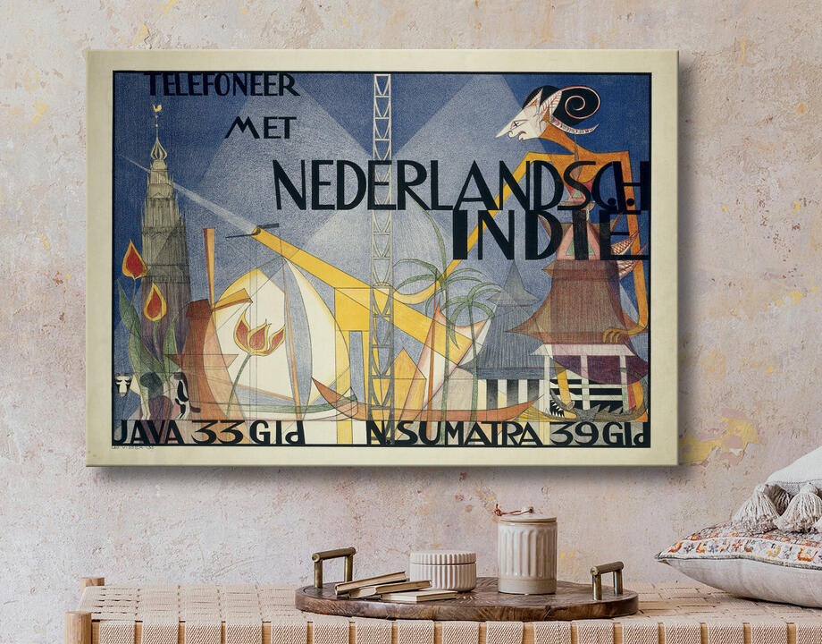 Leo Visser : Poster Téléphone avec les Indes Orientales Néerlandaises