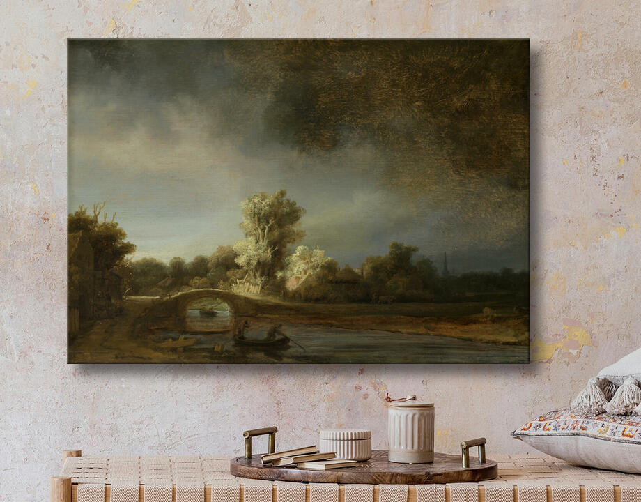 Rembrandt van Rijn : Paysage avec un pont de pierre