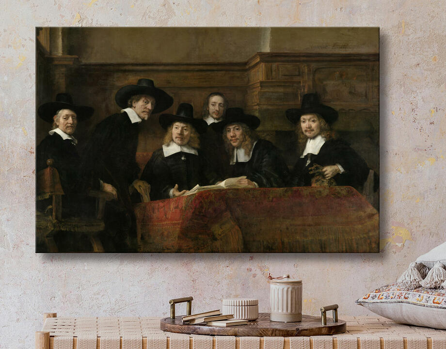 Rembrandt van Rijn : Les responsables de l'échantillonnage de la guilde des drapiers d'Amsterdam, connus sous le nom de « les syndics »