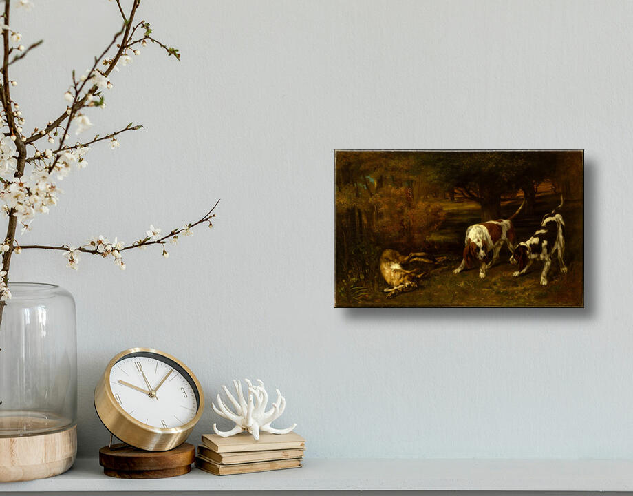 Gustave Courbet : Chiens de chasse avec lièvre mort