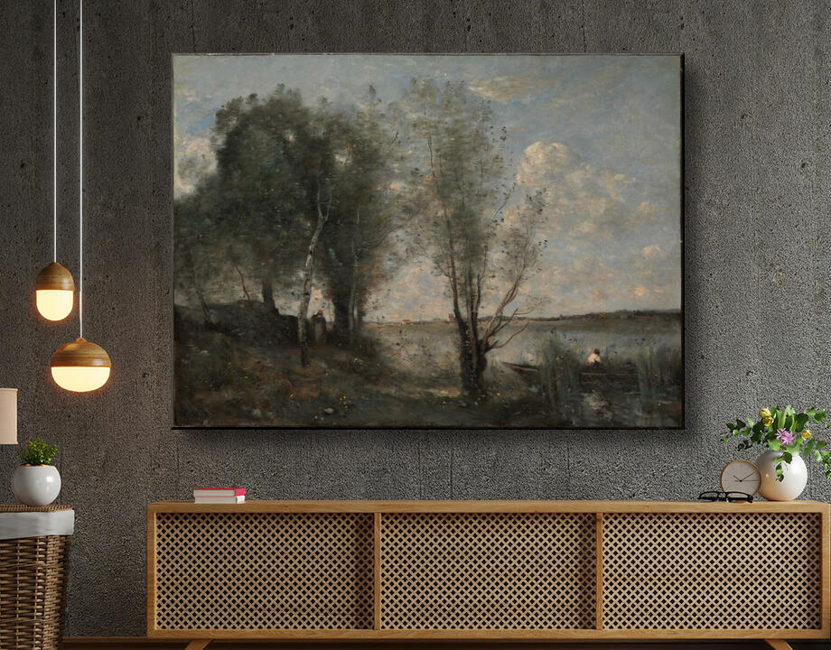 Camille Corot : Batelier parmi les roseaux