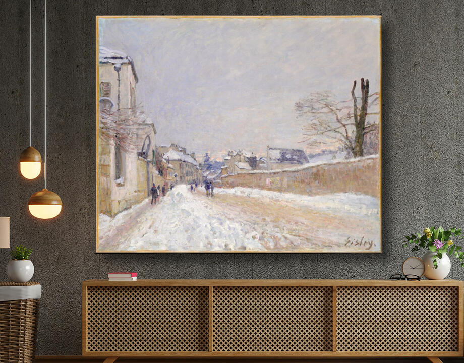 Alfred Sisley : Rue Eugène Moussoir at Moret: Winter
