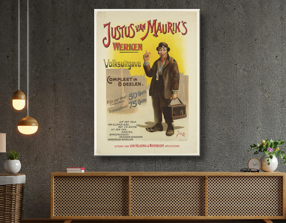 Johan Braakensiek : Affiche pour les œuvres complètes de Justus van Maurik