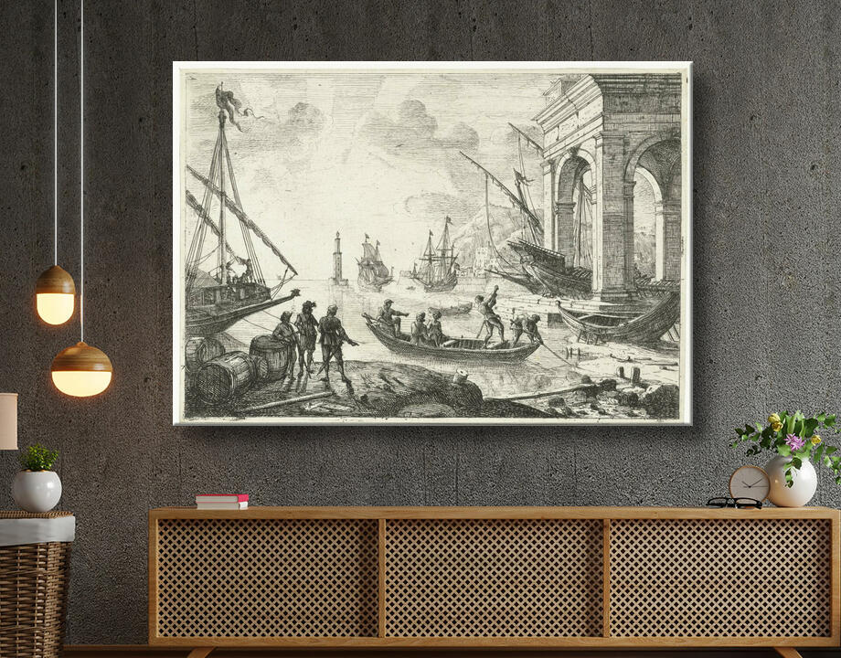 Claude Lorrain : Port avec phare