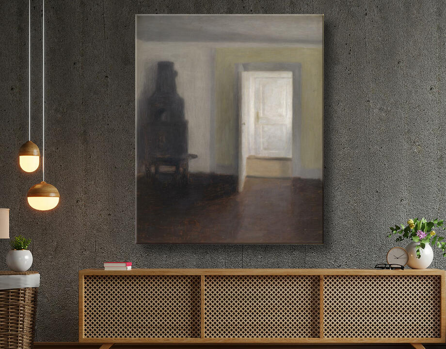 Hammershøi, Vilhelm : Intérieur. Un vieux poêle