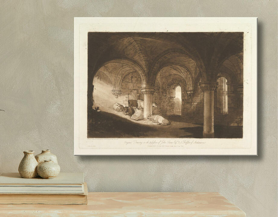 Joseph Mallord William Turner : Crypte de l'abbaye de Kirkstall (Liber Studiorum, partie VIII, planche 39)