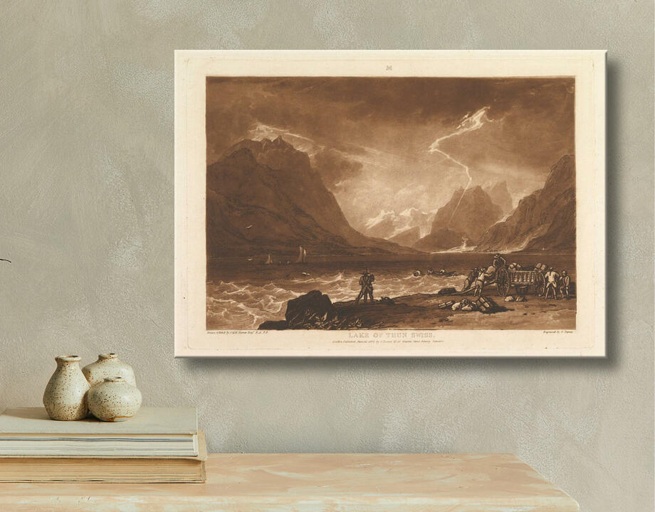 Joseph Mallord William Turner : Lac de Thoune, Suisse (Liber Studiorum, partie III, planche 15)