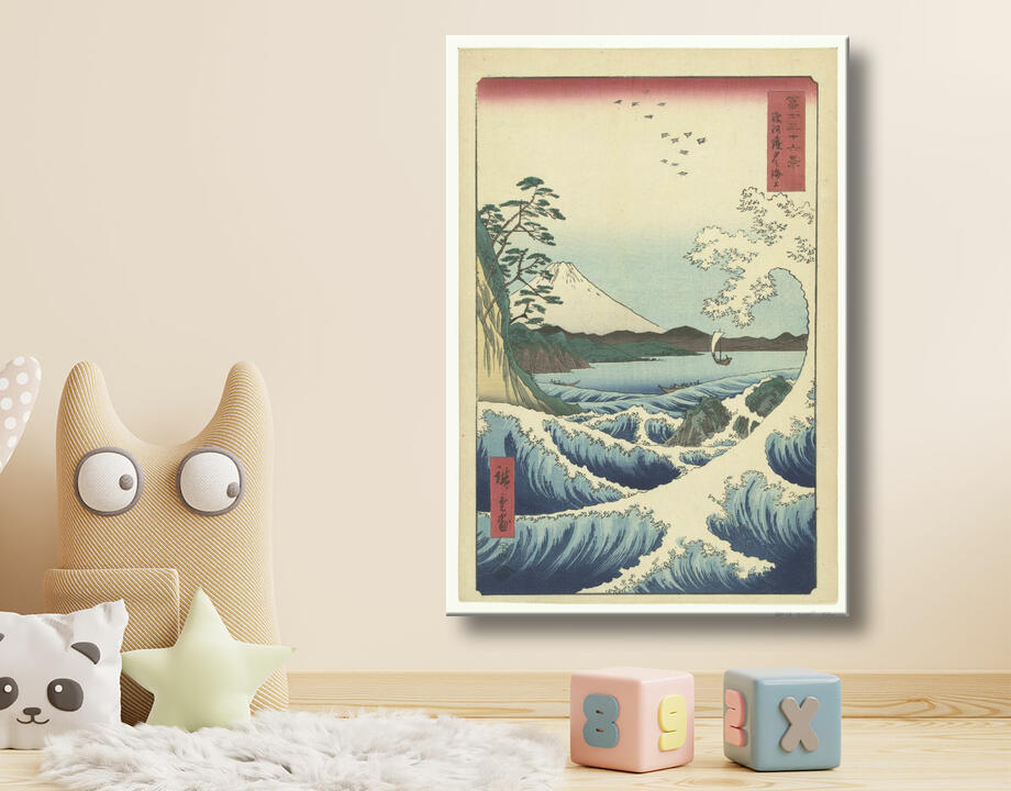 Hiroshige (I) , Utagawa : Paysage marin à Satta dans la province de Suruga .