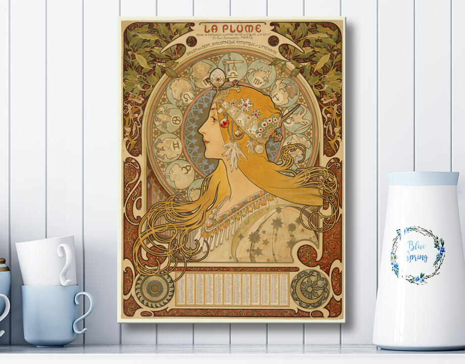Alphonse Marie Mucha : Zodiaque (la plume)