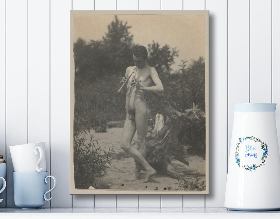 Thomas Eakins : [Debout nu masculin avec des tuyaux]