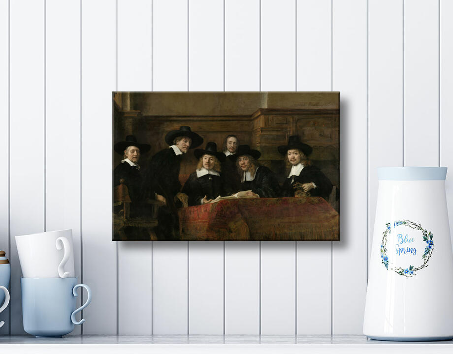 Rembrandt van Rijn : Les responsables de l'échantillonnage de la guilde des drapiers d'Amsterdam, connus sous le nom de « les syndics »