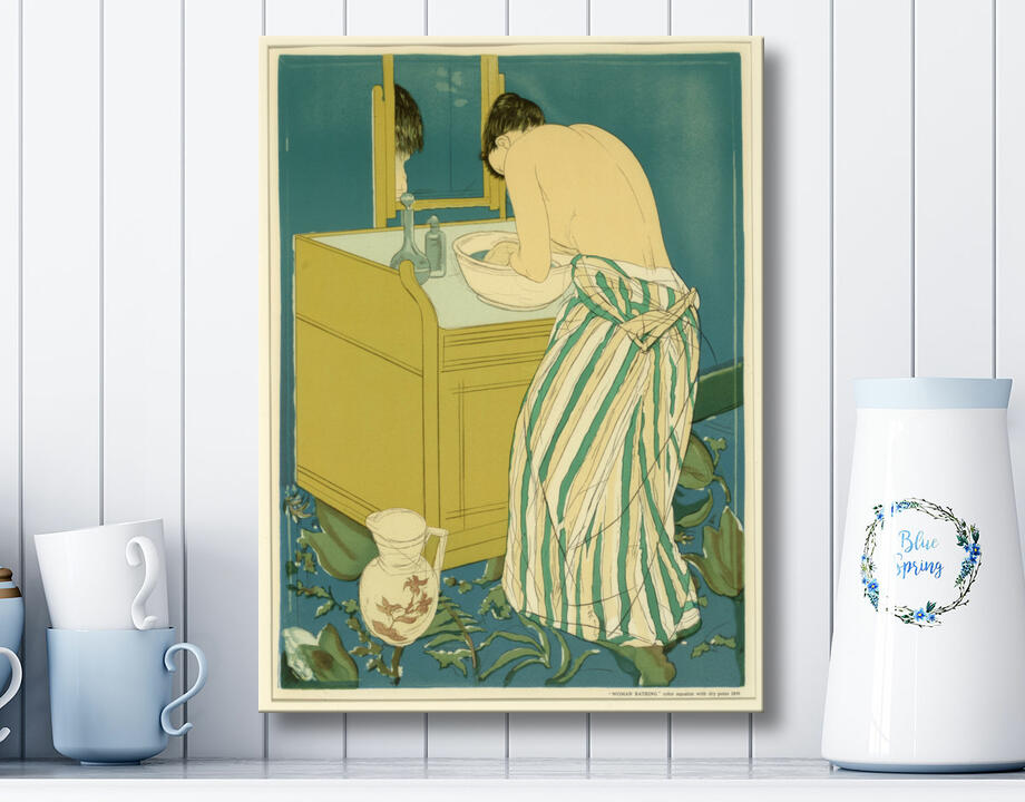 Mary Cassatt, born Allegheny City, PA 1844-died Mesnil-Theribus, France 1926 : Femme au bain (affiche)