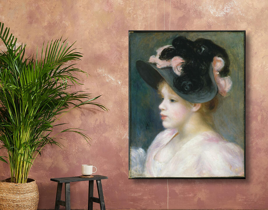 Auguste Renoir : Jeune fille au chapeau rose et noir