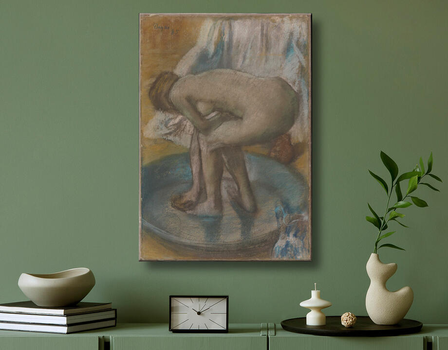 Edgar Degas : Femme se baignant dans une baignoire peu profonde