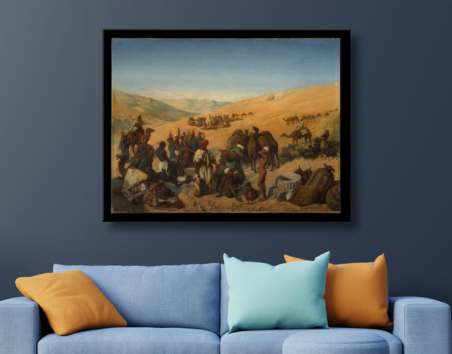 Charles de Coubertin : Arrêt des caravanes aux puits de Saba (Beersheba) dans le désert au sud d