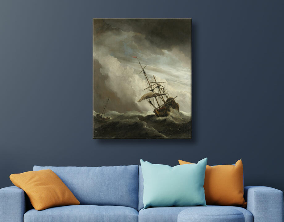 Willem van de Velde (II) : Un navire en haute mer pris par une rafale, connu sous le nom de « The Gust »