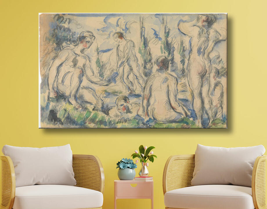 Paul Cézanne : Baigneurs (recto) ; Paysage (verso)