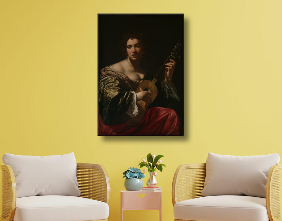 Simon Vouet : Femme jouant de la guitare