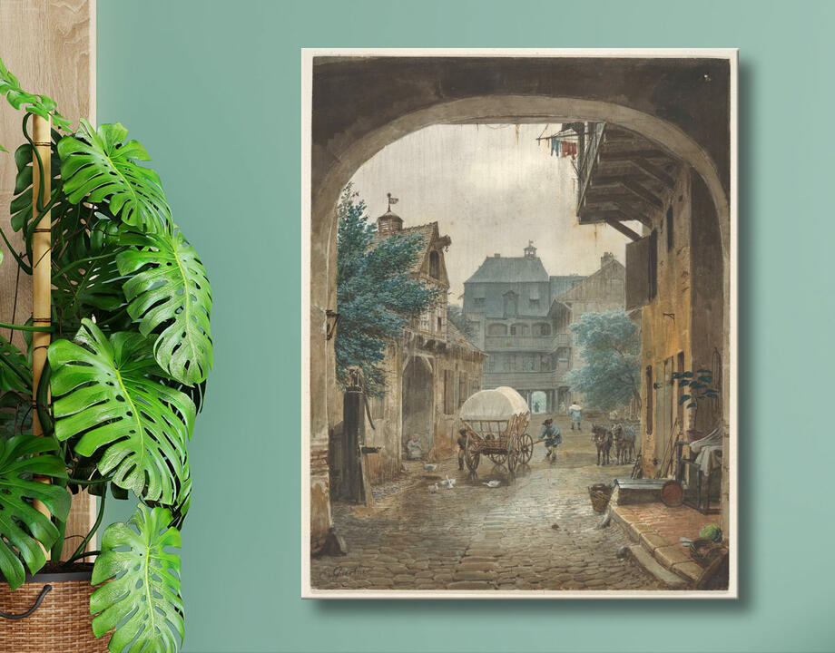 Eduard Gaertner : Vue dans la cour d'une auberge à Colmar