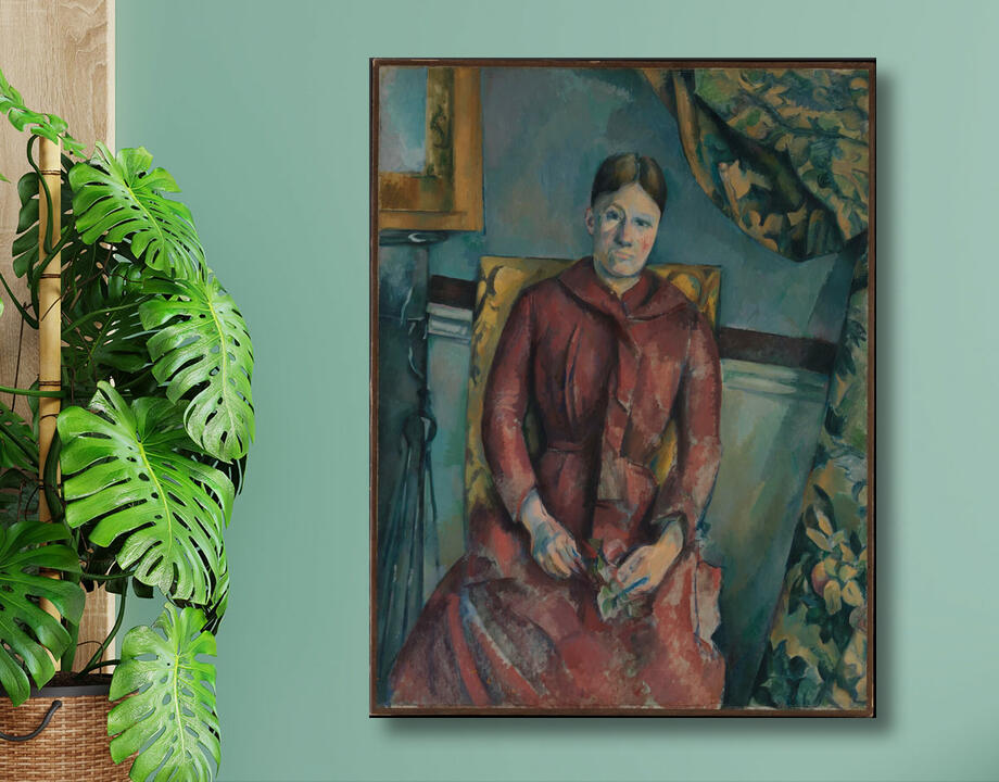 Paul Cézanne : Madame Cézanne (Hortense Fiquet, 1850-1922) en robe rouge