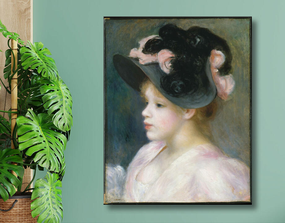 Auguste Renoir : Jeune fille au chapeau rose et noir