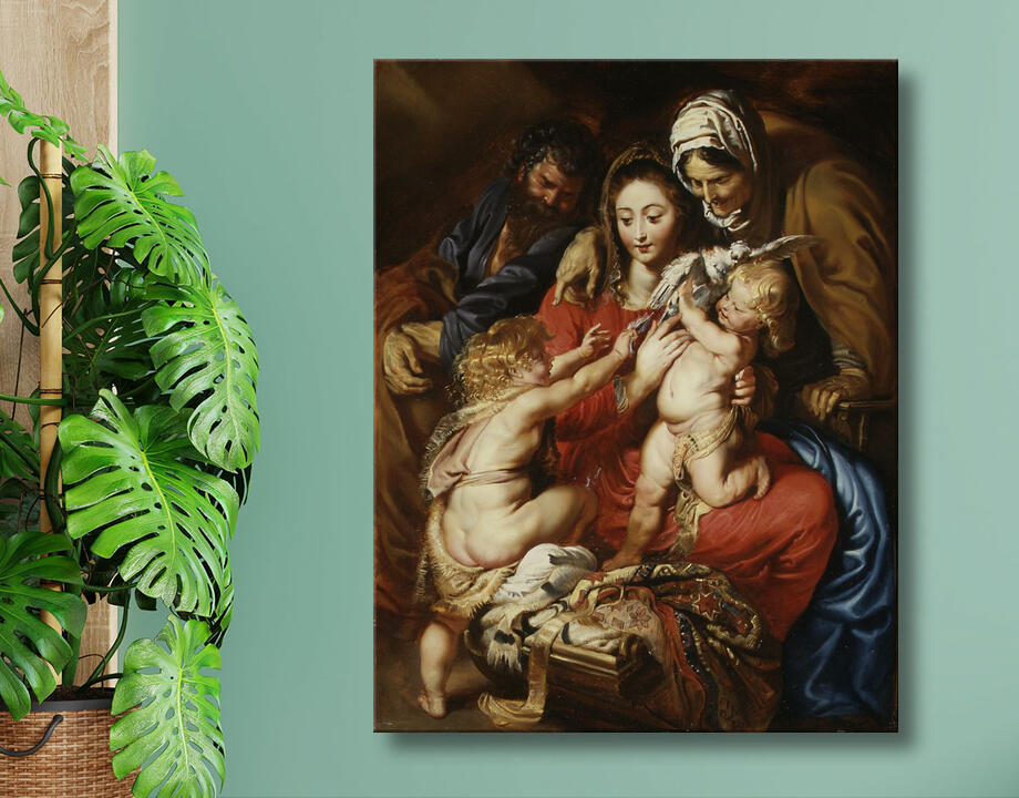 Peter Paul Rubens : La Sainte Famille avec sainte Elisabeth, saint Jean et une colombe