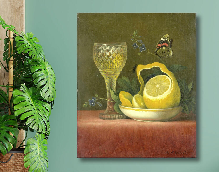 Maria Margaretha van Os : Nature morte au citron et verre taillé