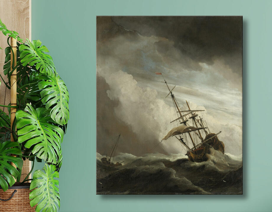 Willem van de Velde (II) : Un navire en haute mer pris par une rafale, connu sous le nom de « The Gust »
