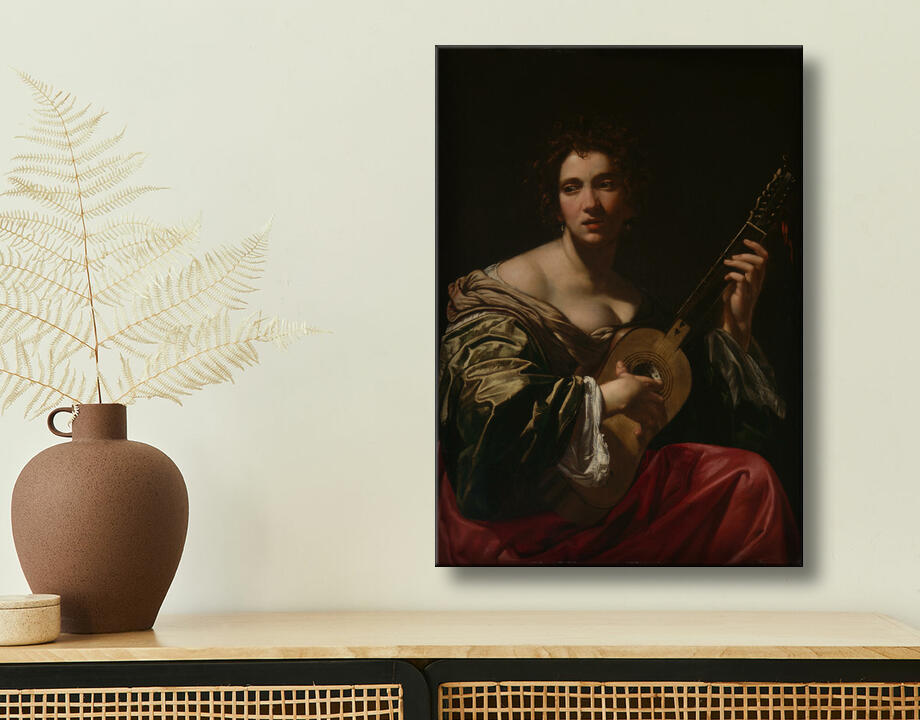 Simon Vouet : Femme jouant de la guitare