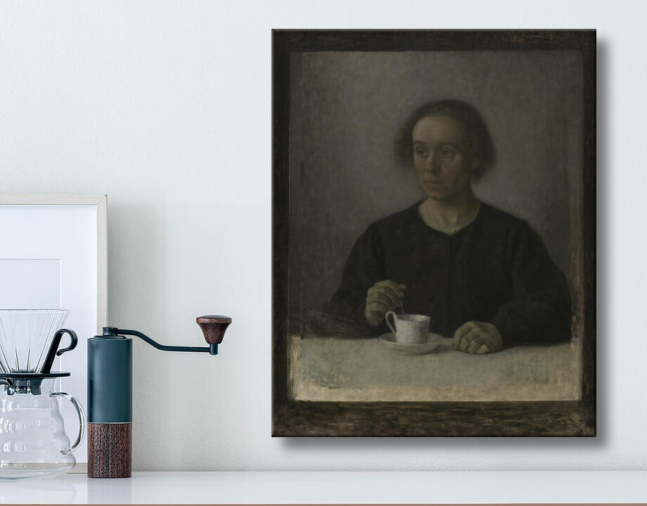 Hammershøi, Vilhelm : Ida Hammershøi, la femme de l'artiste, avec une tasse de thé
