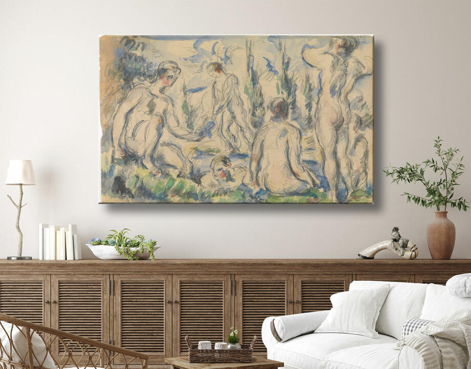 Paul Cézanne : Baigneurs (recto) ; Paysage (verso)